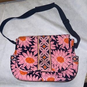 Vera Bradley Messenger Laptop Bag Crossbody Loves Me Pink  Retired